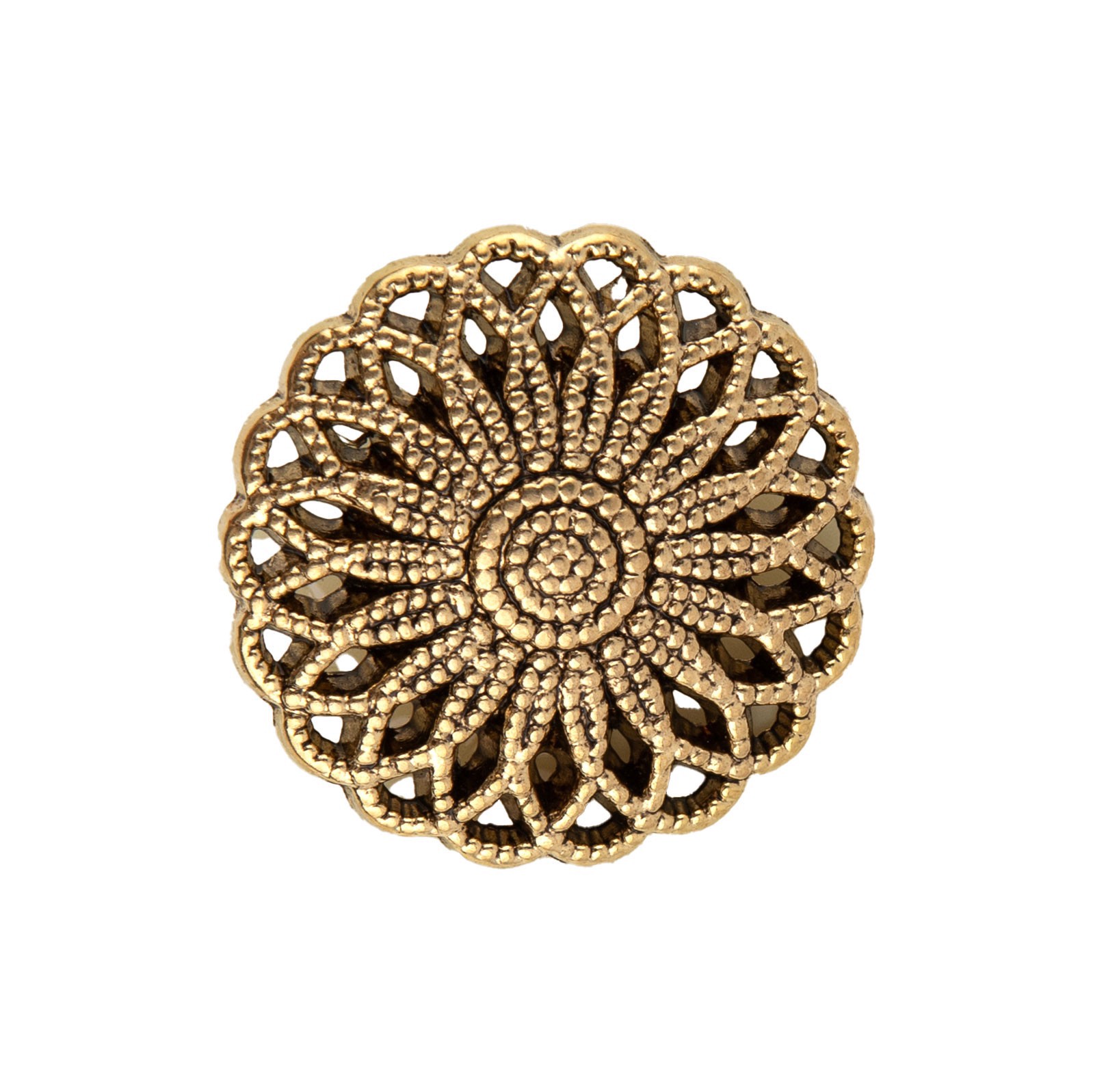 slide 2 of 3, Blumenthal Lansing Lamode 1 1/2 Gold Flower Button, 1.5 in