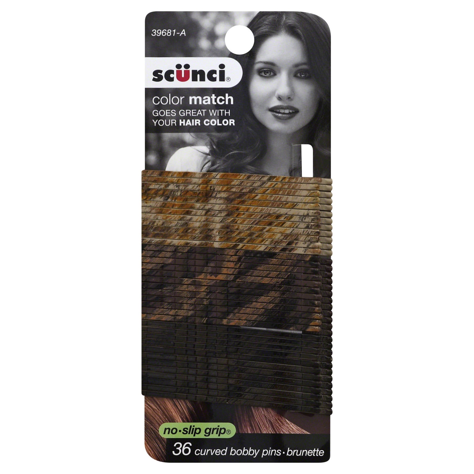 slide 1 of 2, scünci Scunci Brunette Curved Bobby Pins, 36 ct