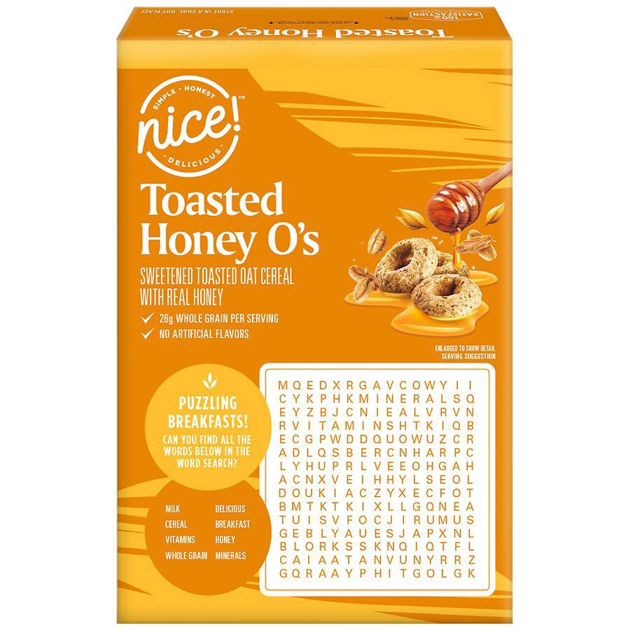 slide 2 of 5, Nice! Toasted Honey O's Cereal, 12.3 oz