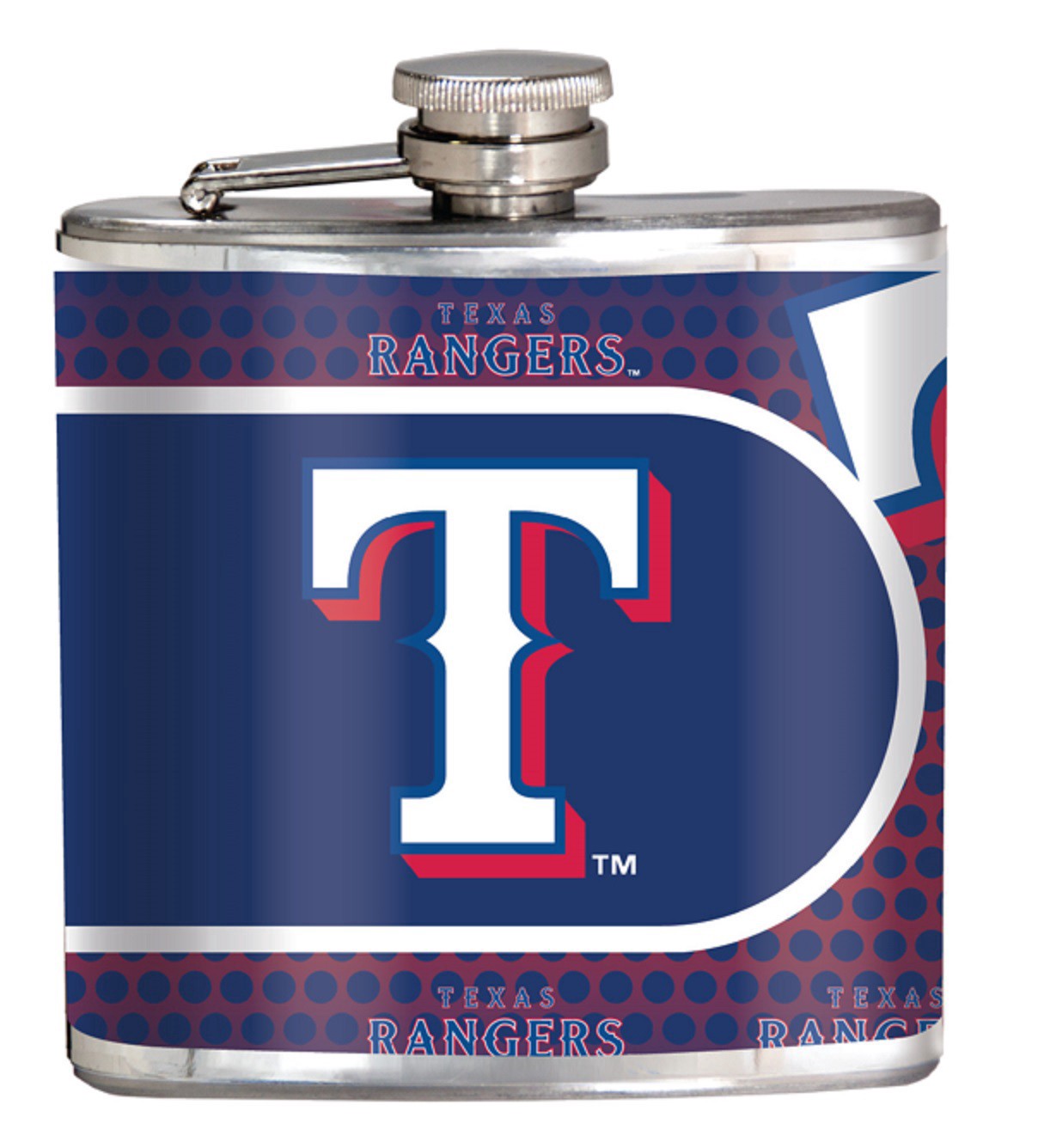 slide 1 of 1, Gap Metallic Wrap Flask - Rangers, 6 oz