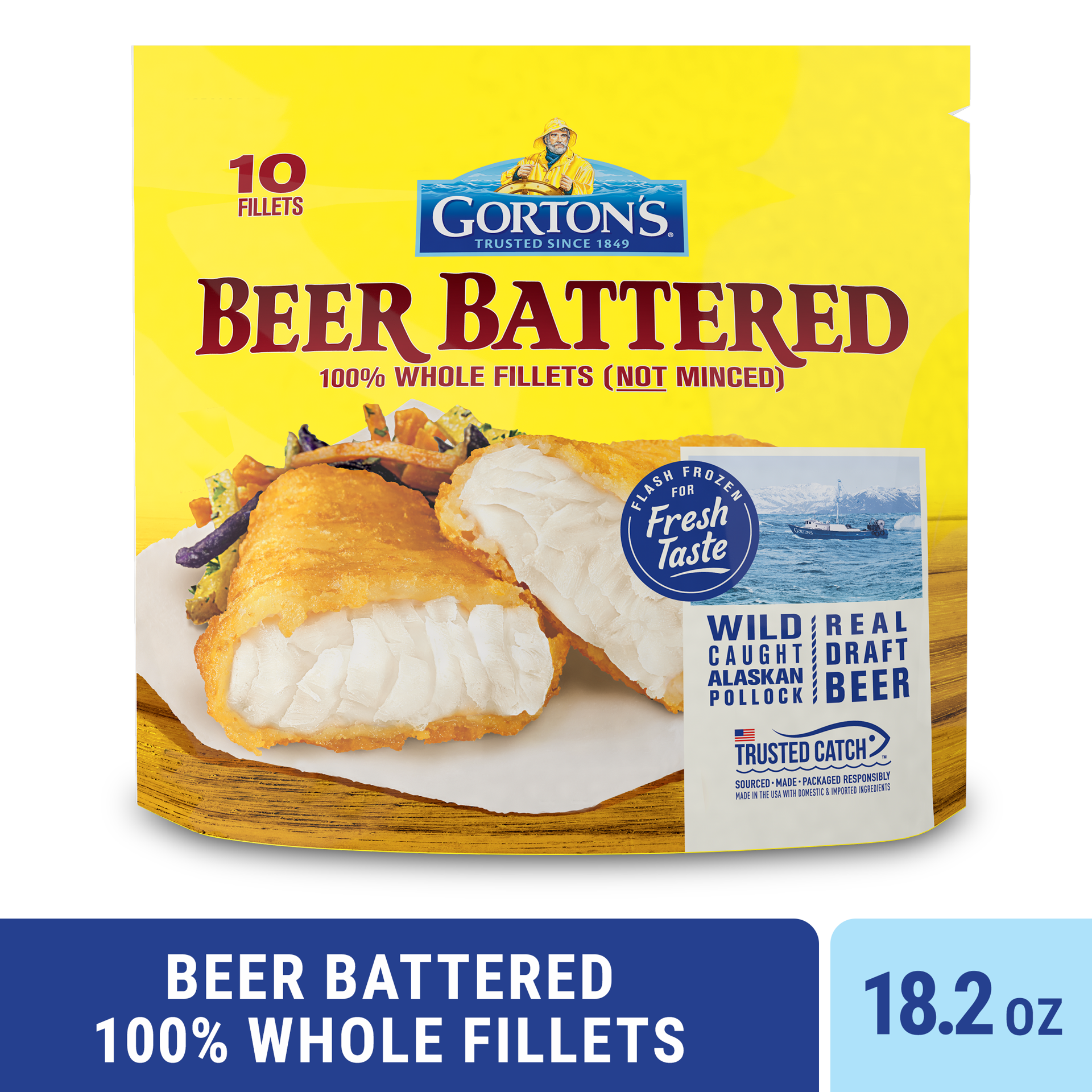 slide 1 of 9, Gorton's Beer Battered Fish Fillets, 18.2 oz