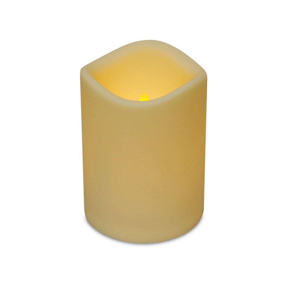 slide 1 of 1, HD Designs Outdoors Plastic Led Pillar Candle, 3 in x 4 in