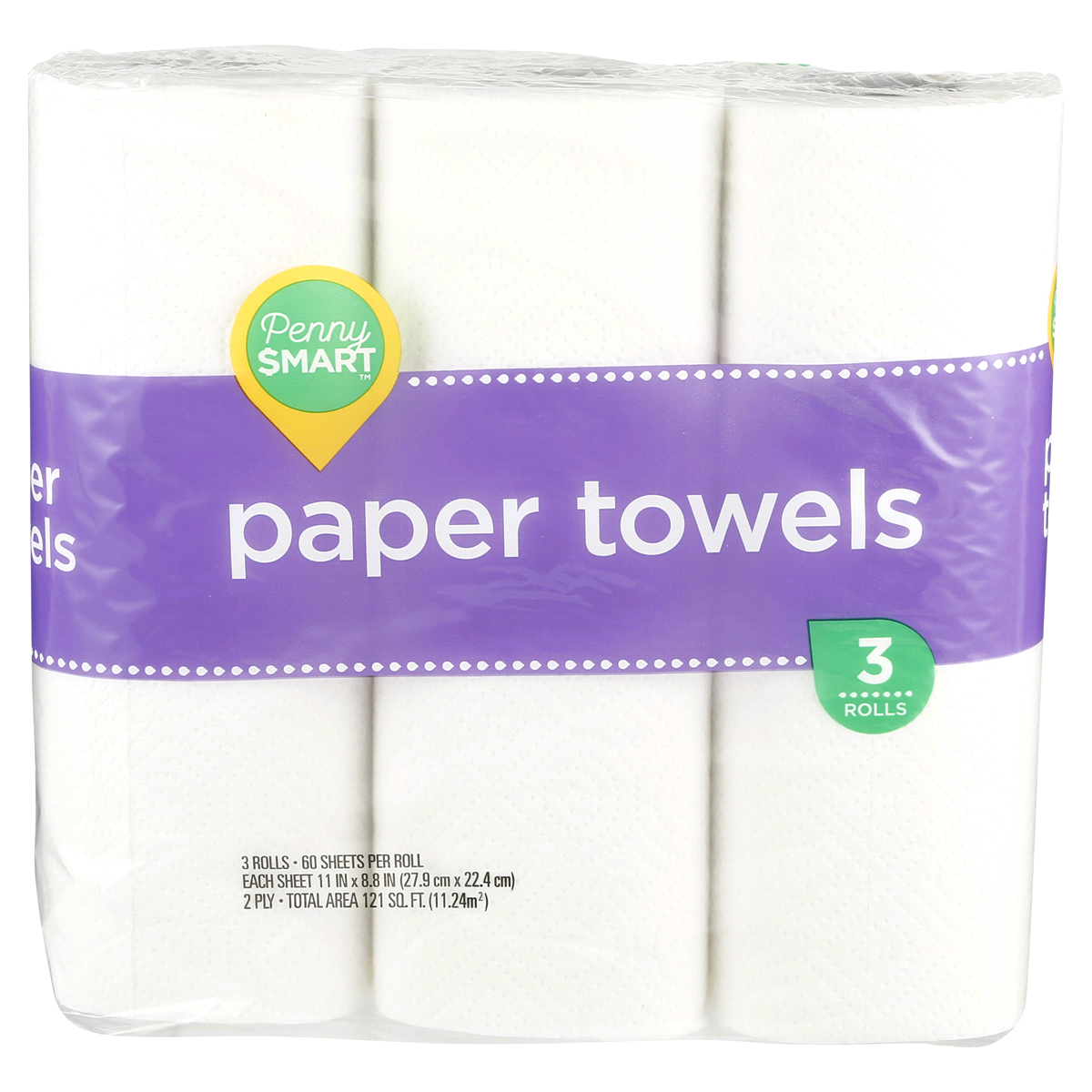 slide 1 of 1, Penny Smart Paper Towels, 3 ct