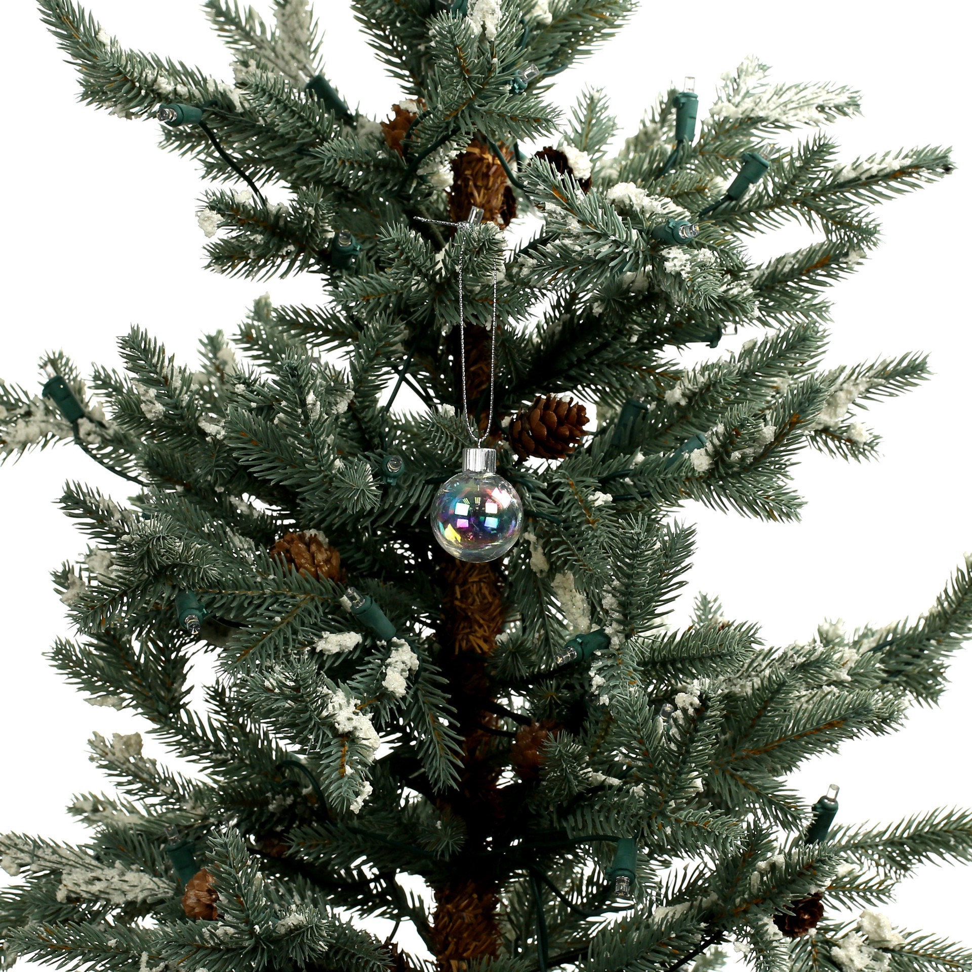 slide 3 of 3, 16 Pack 1.5" Clear Iridescent Diy Plastic Ball Ornaments By Make Market, 16 ct