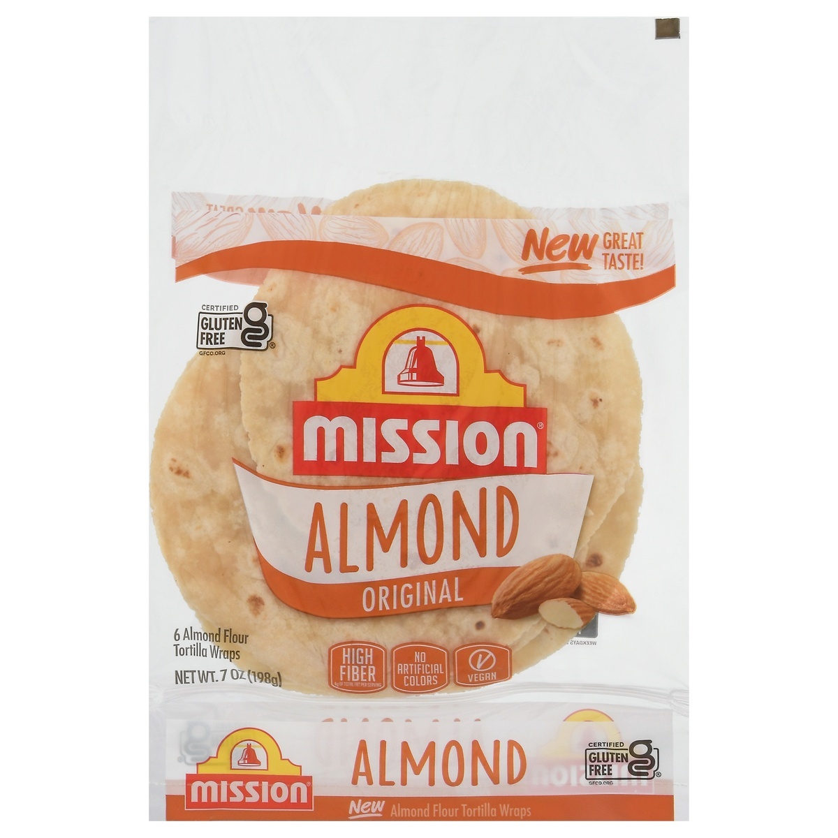 slide 1 of 9, Mission Gluten Free Almond Flour Tortilla Wraps, 6 ct; 7 oz