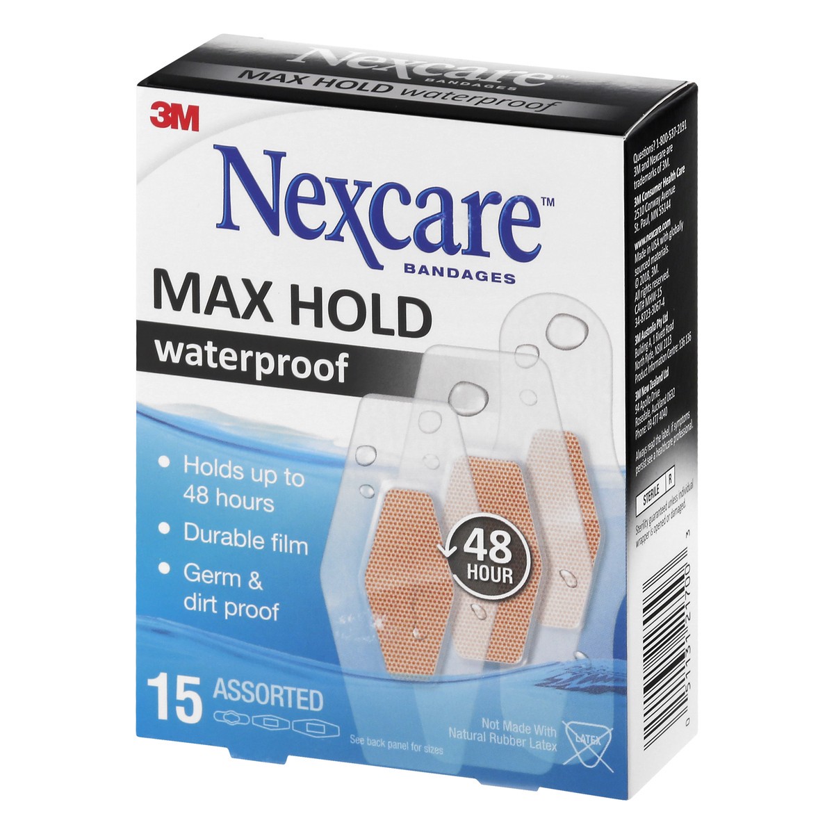 slide 4 of 11, Nexcare Assorted Waterproof Max Hold Bandages 15 ea, 15 ct