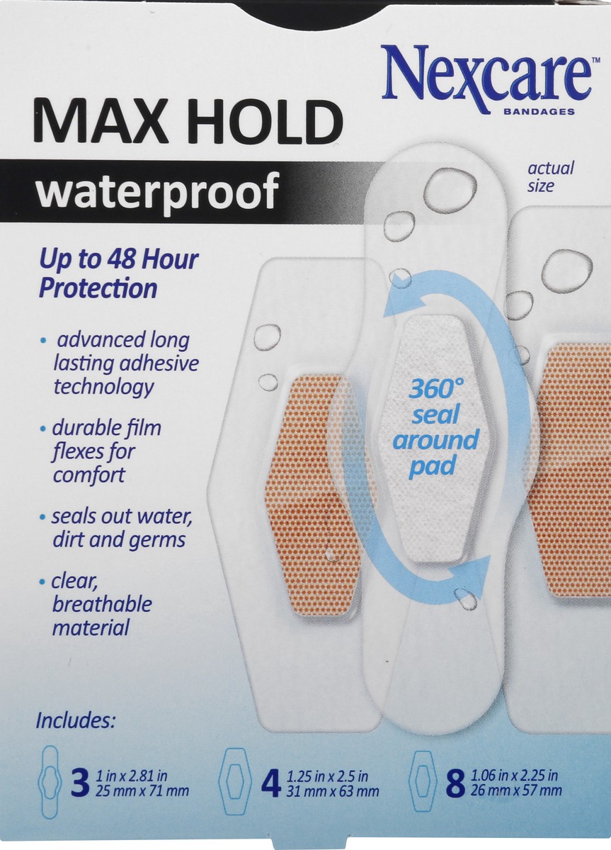 slide 6 of 11, Nexcare Assorted Waterproof Max Hold Bandages 15 ea, 15 ct