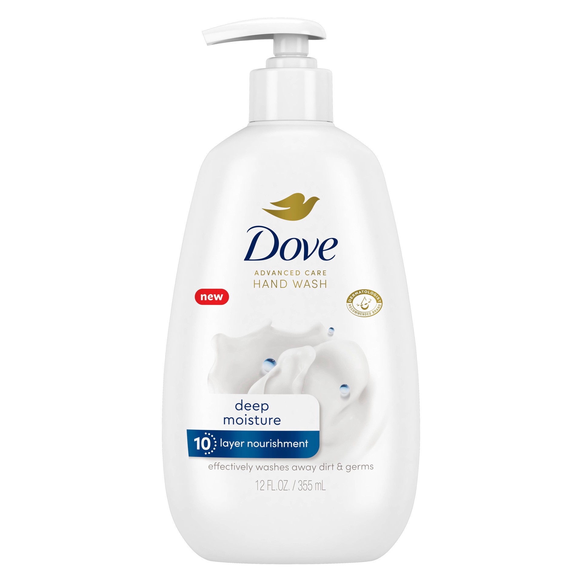 slide 3 of 5, Dove Advanced Care Deep Moisture Hand Wash, 12 oz