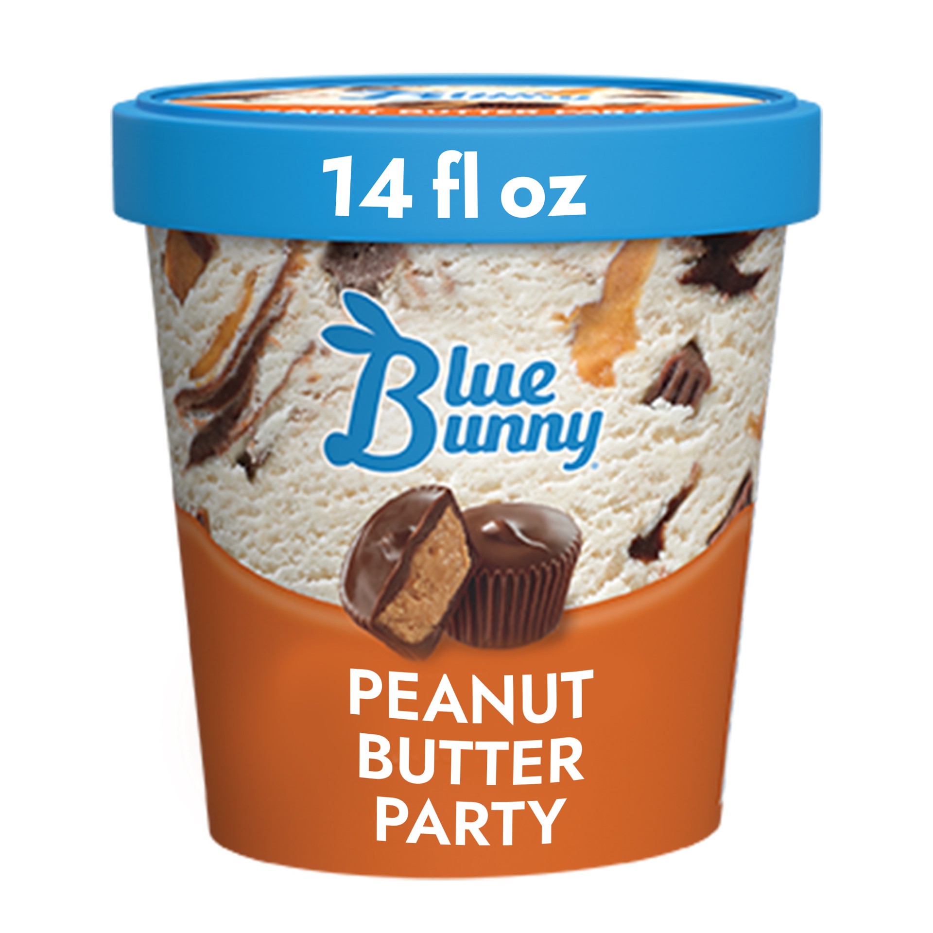 slide 1 of 9, Blue Bunny Peanut Butter Party Frozen Dessert, 14 fl oz, 14 fl oz