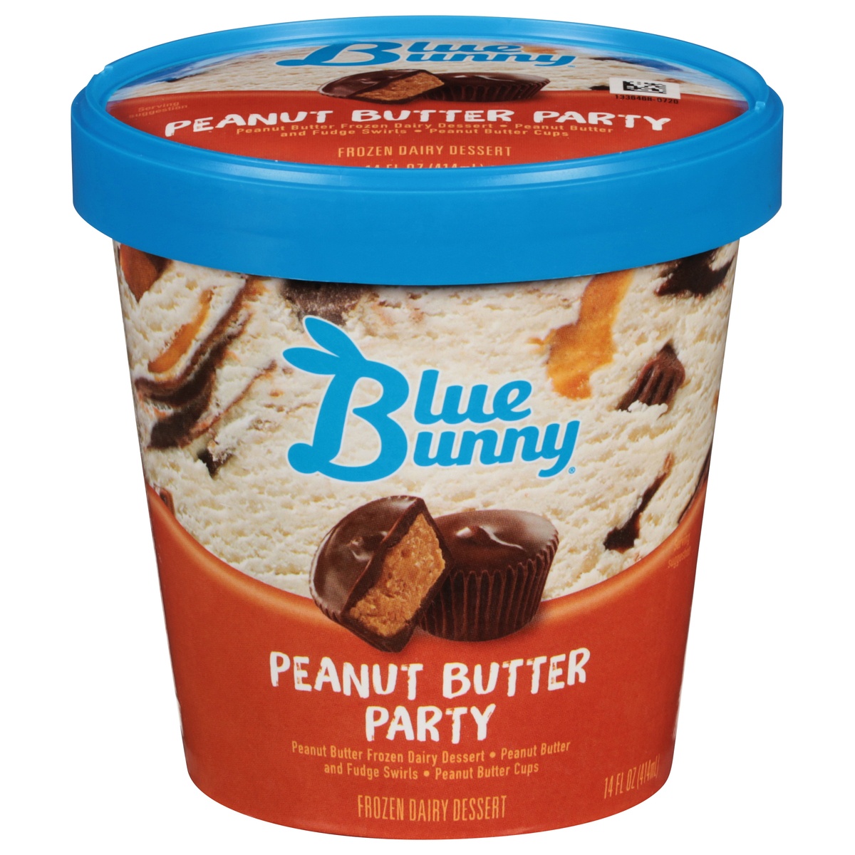 slide 1 of 1, Blue Bunny Peanut Butter Party Frozen Dessert, 14 fl oz