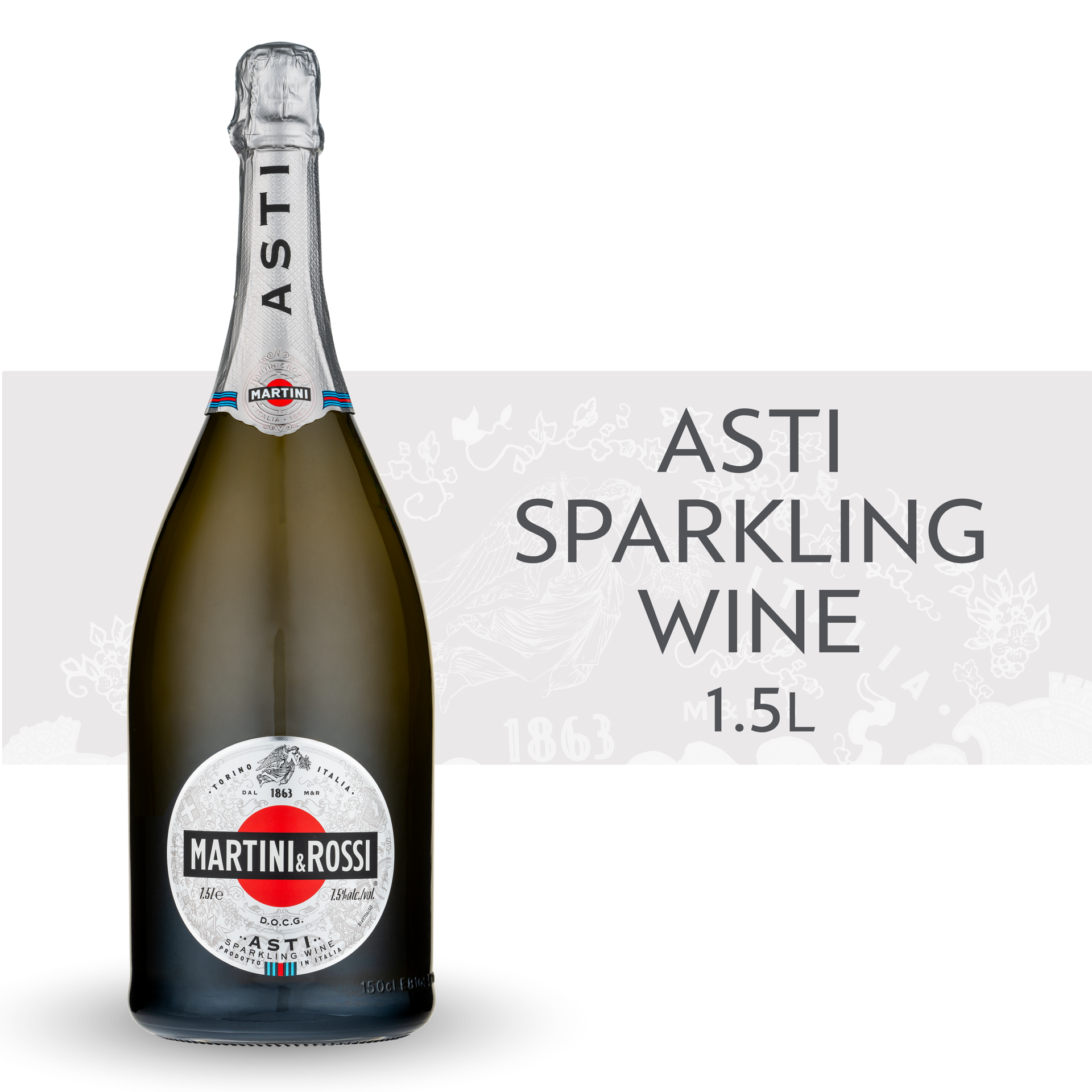 slide 1 of 5, Martini & Rossi Asti Sparkling Wine 7.5% 150Cl/1.5L, 1.5 liter