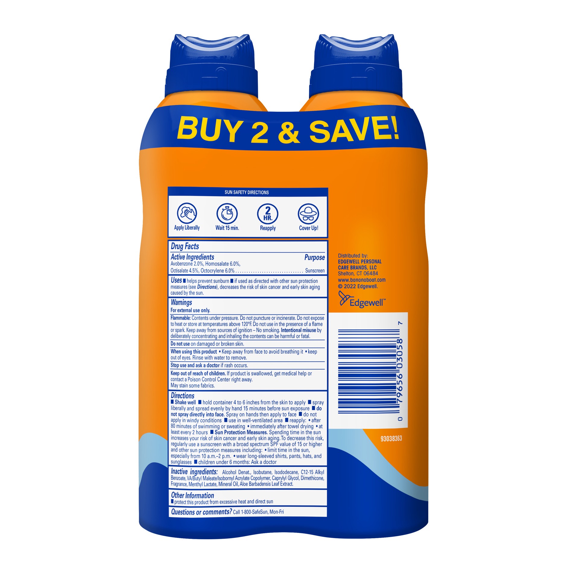 slide 4 of 8, Banana Boat Sport Performance Cool Zone Twin Pack Broad Spectrum SPF 30 Sunscreen Spray 6 oz, 2 ct
