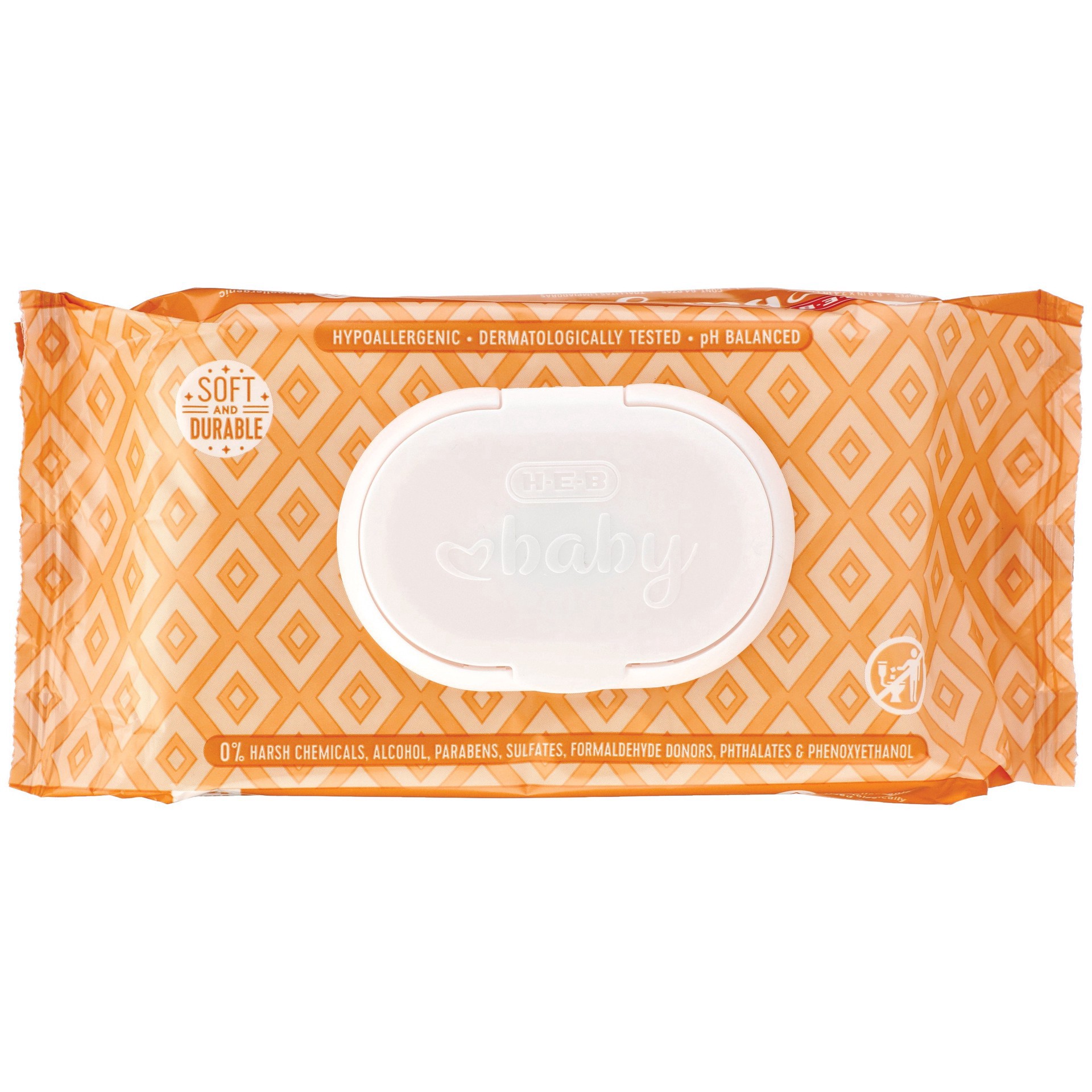slide 1 of 1, H-E-B Baby Wipes - Shea Butter, 64 ct