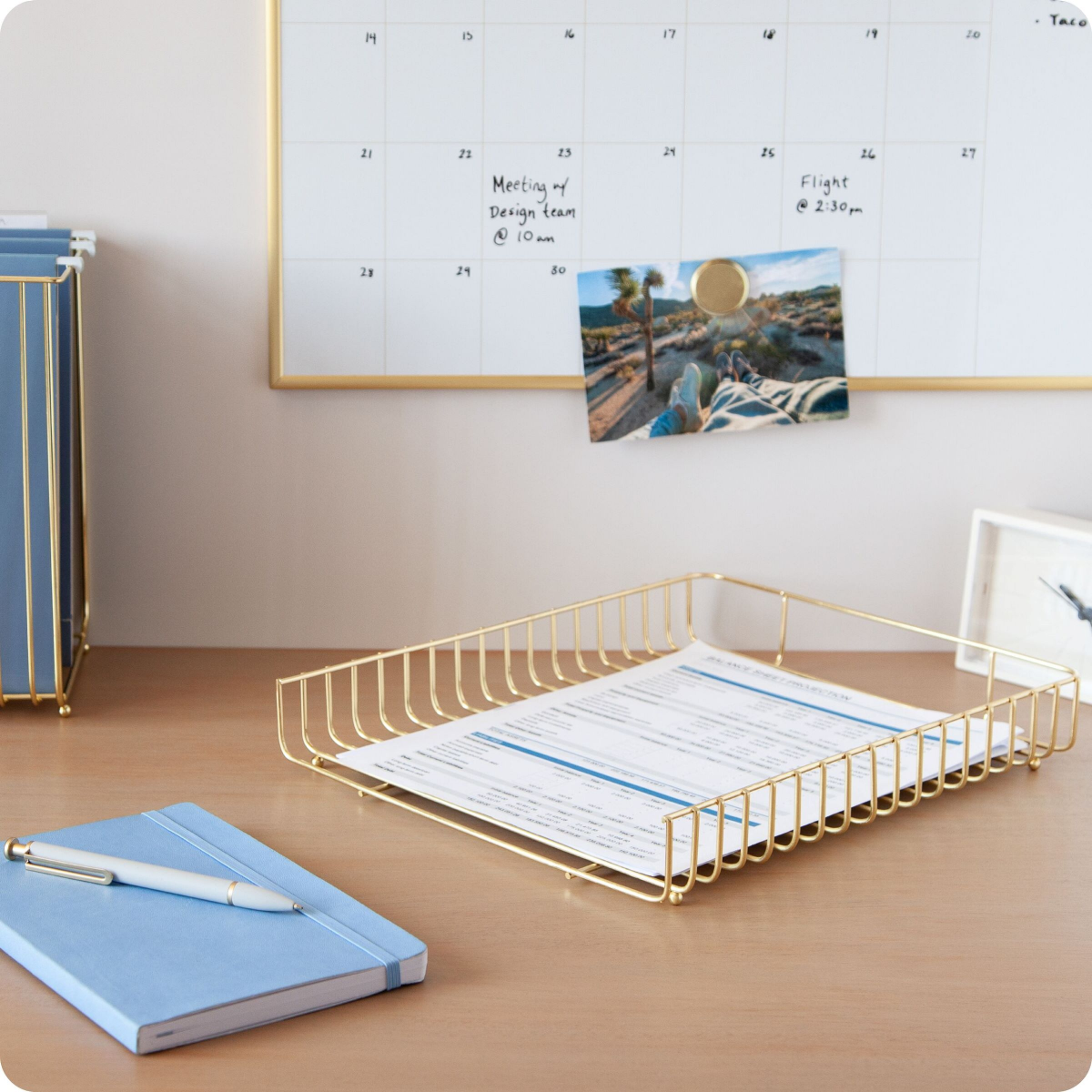slide 1 of 9, U BRANDS UBrands Bent Wire Paper Tray - Gold, 1 ct