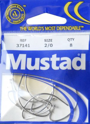 slide 1 of 1, Mustad Wide Gap Hooks Size 2/0, 8 ct