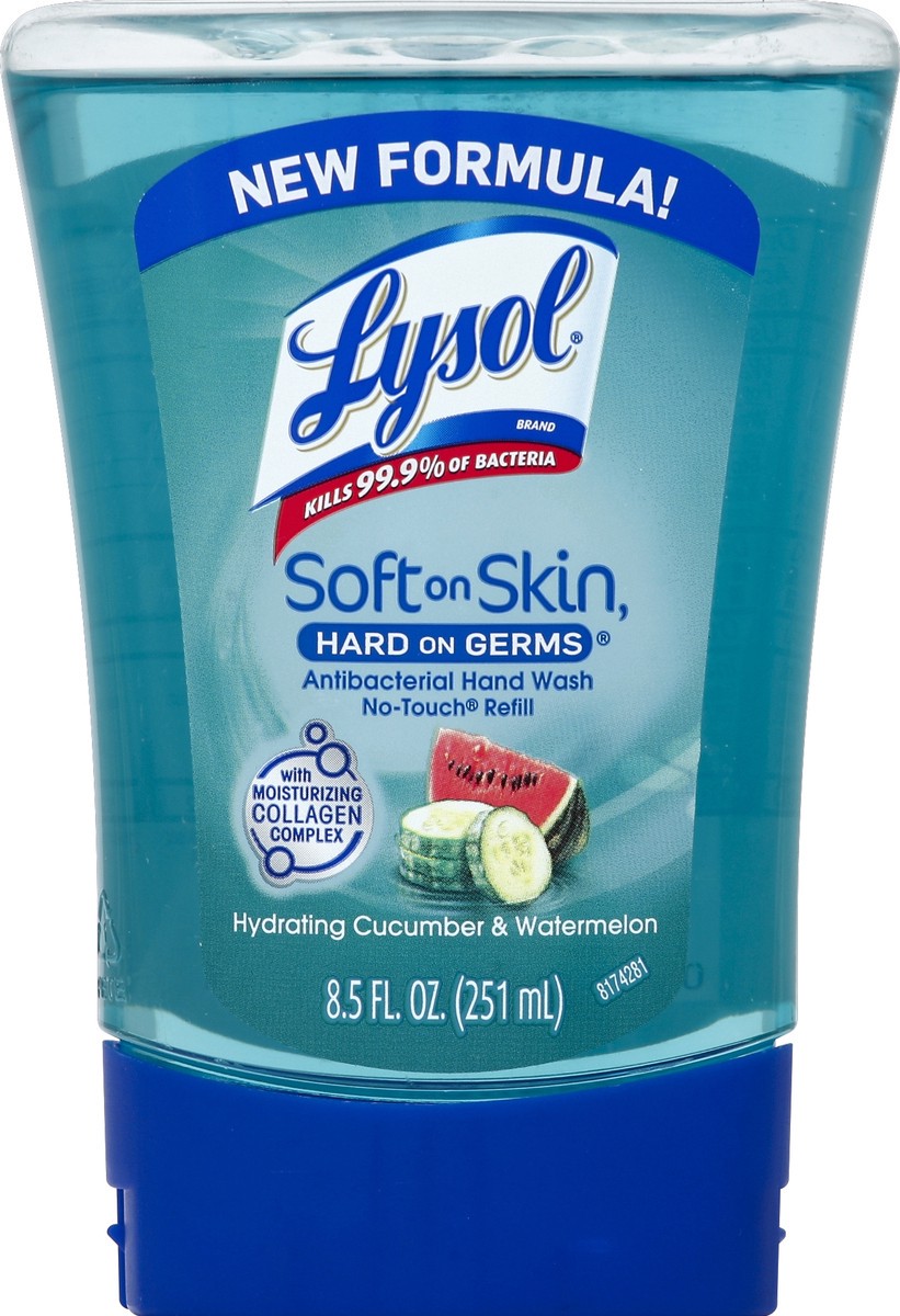 slide 2 of 2, Lysol Cucumber & Watermelon Antibacterial Hand Soap Refill, 8.5 fl oz