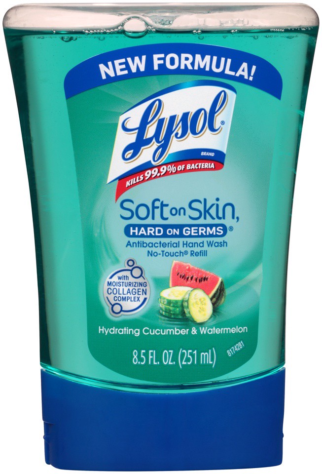 slide 1 of 2, Lysol Cucumber & Watermelon Antibacterial Hand Soap Refill, 8.5 fl oz