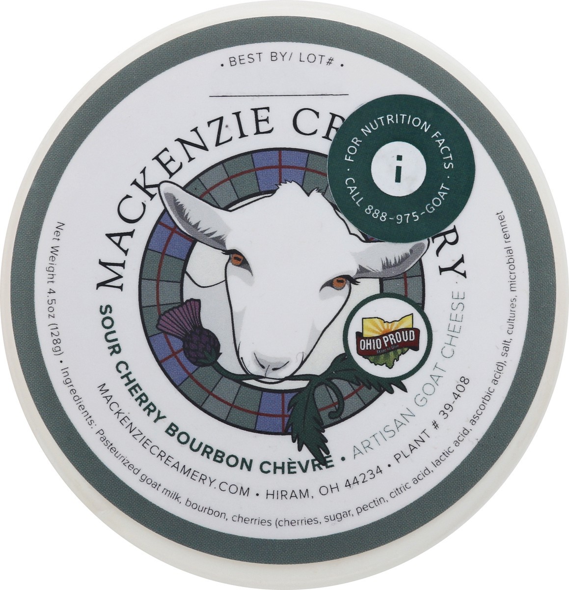 slide 2 of 12, Mackenzie Creamery Artisan Sour Cherry Bourbon Cherve Goat Cheese 4.5 oz, 4.5 oz