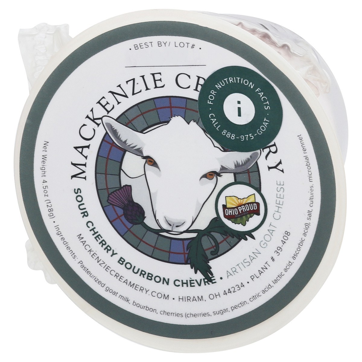 slide 11 of 12, Mackenzie Creamery Artisan Sour Cherry Bourbon Cherve Goat Cheese 4.5 oz, 4.5 oz