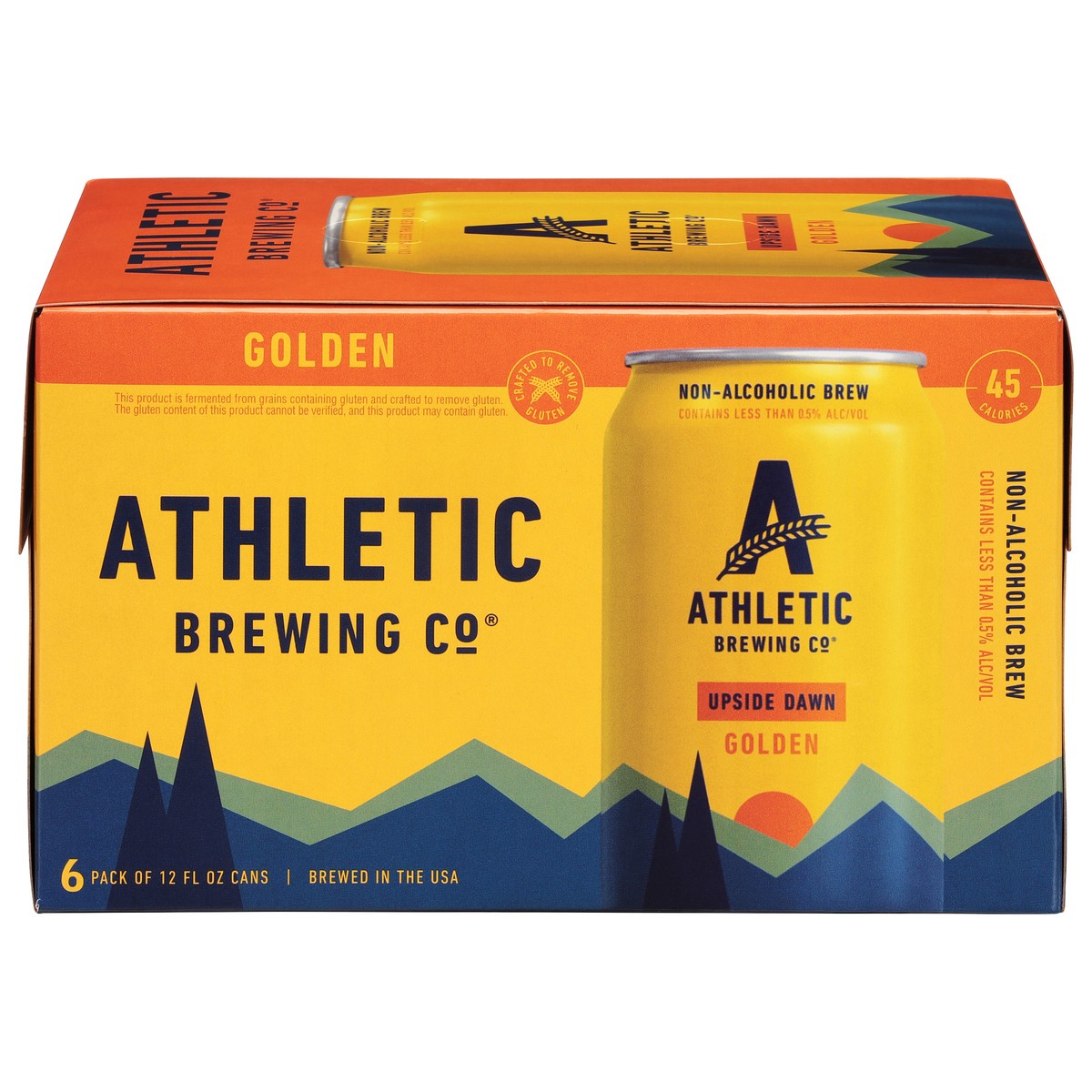slide 1 of 9, Athletic Brewing Beer, Golden, Upside Dawn, 6 Pack, 6 ct; 12 oz