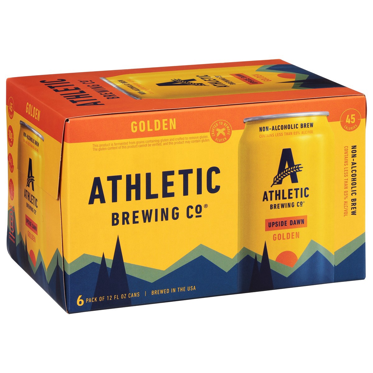 slide 4 of 9, Athletic Brewing Beer, Golden, Upside Dawn, 6 Pack, 6 ct; 12 oz