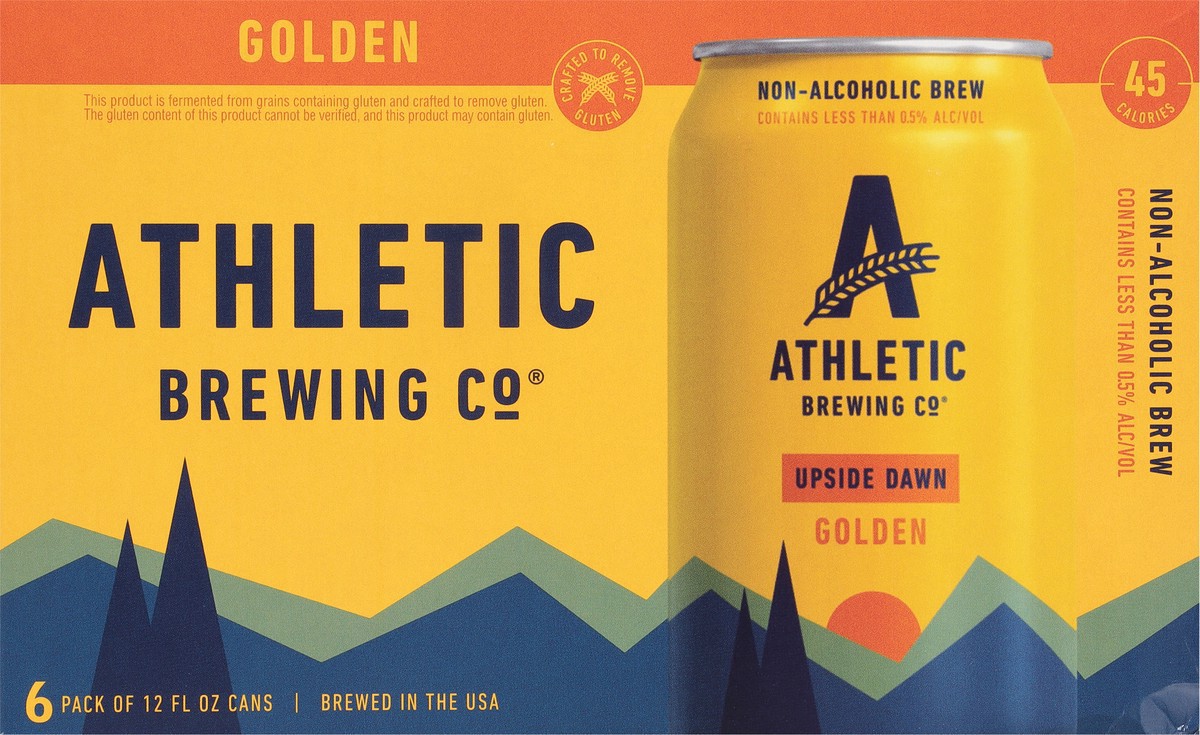 slide 2 of 9, Athletic Brewing Beer, Golden, Upside Dawn, 6 Pack, 6 ct; 12 oz