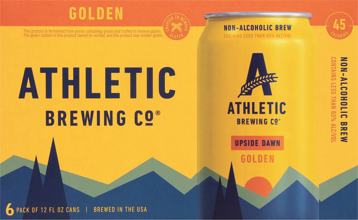 slide 8 of 9, Athletic Brewing Beer, Golden, Upside Dawn, 6 Pack, 6 ct; 12 oz
