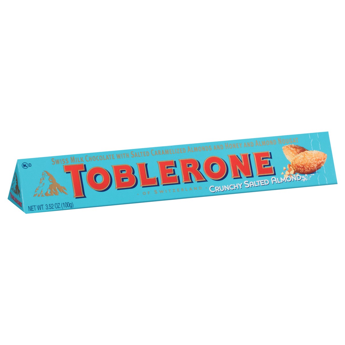 slide 7 of 9, Toblerone Milk Chocolate Bar with Salted Caramelized Almonds and Honey and Almond Nougat, 3.52 oz, 3.53 oz