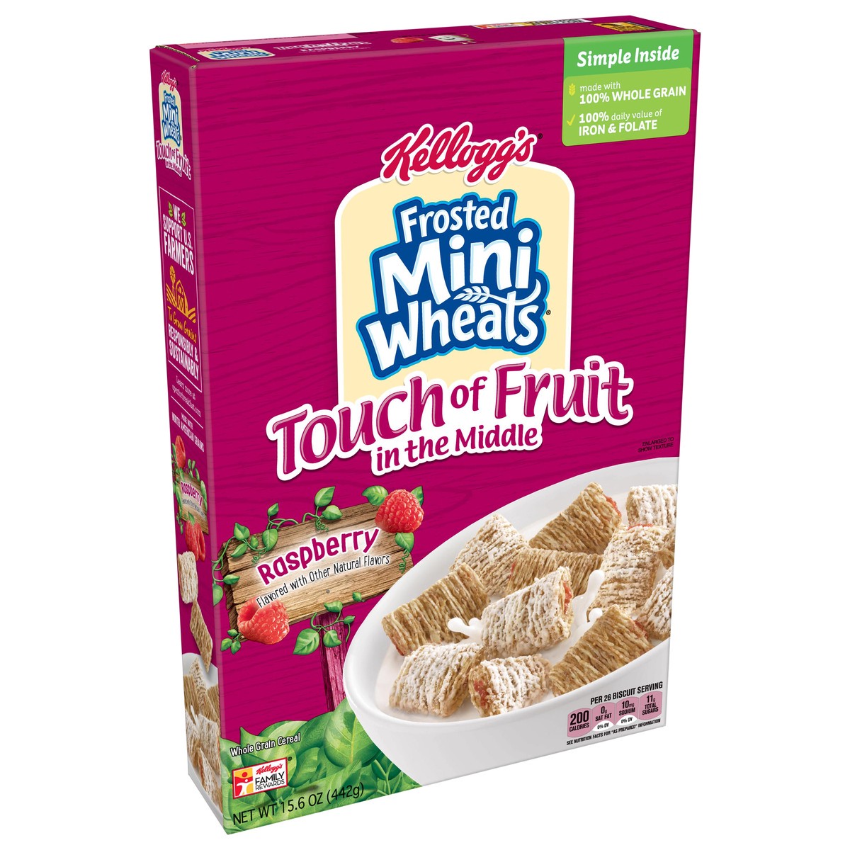 slide 4 of 10, Frosted Mini-Wheats Whole Grain Raspberry Cereal 15.6 oz, 15.6 oz