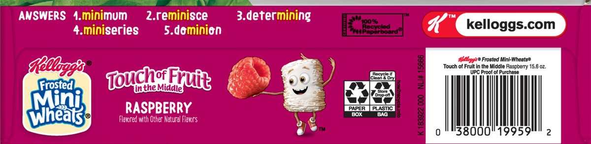 slide 10 of 10, Frosted Mini-Wheats Whole Grain Raspberry Cereal 15.6 oz, 15.6 oz