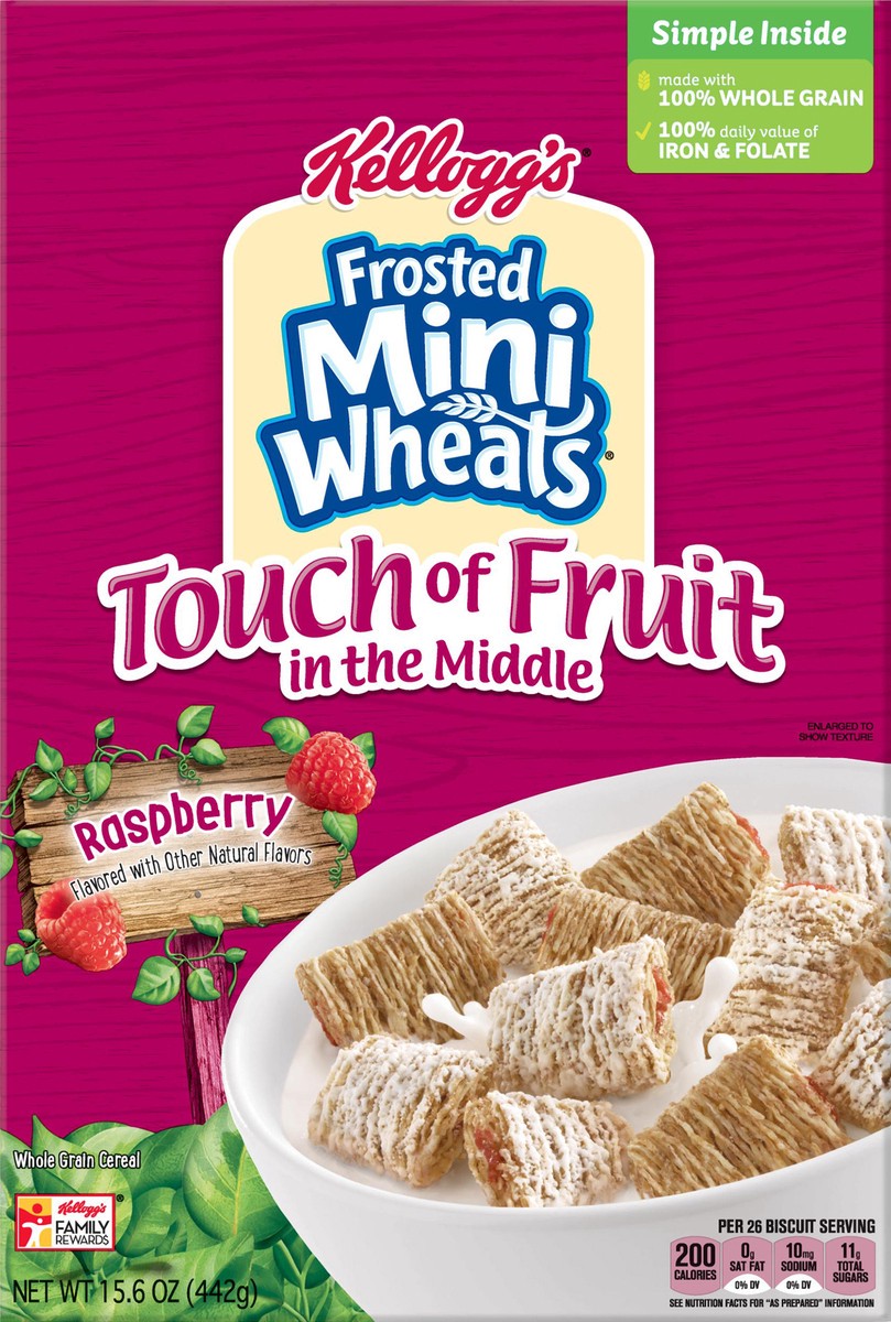 slide 5 of 10, Frosted Mini-Wheats Whole Grain Raspberry Cereal 15.6 oz, 15.6 oz