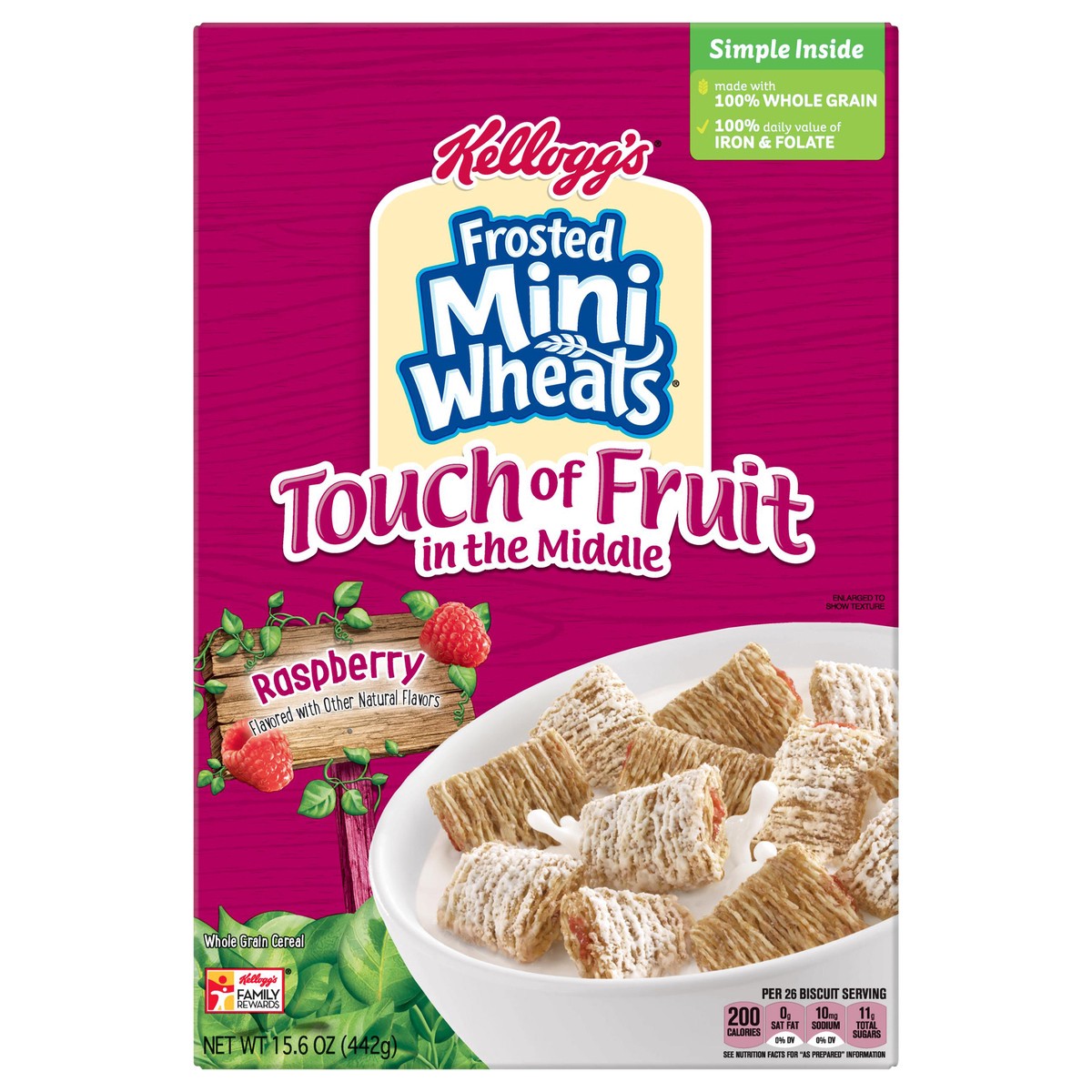 slide 3 of 10, Frosted Mini-Wheats Whole Grain Raspberry Cereal 15.6 oz, 15.6 oz