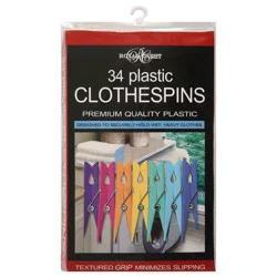 Royal Crest Plastic Textured Grip Assorted Colors Clothespins