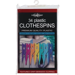 Royal Crest Plastic Textured Grip Assorted Colors Clothespins