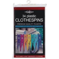 Royal Crest Plastic Textured Grip Assorted Colors Clothespins