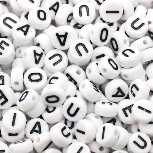 slide 1 of 4, 7mm Vowel Alphabet Beads, 340ct. By Creatology, 7mm