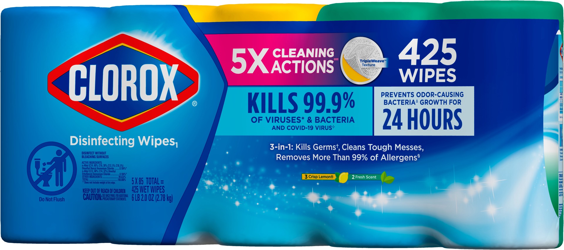 slide 2 of 5, Clorox Disinfecting Wipes, 425 ct