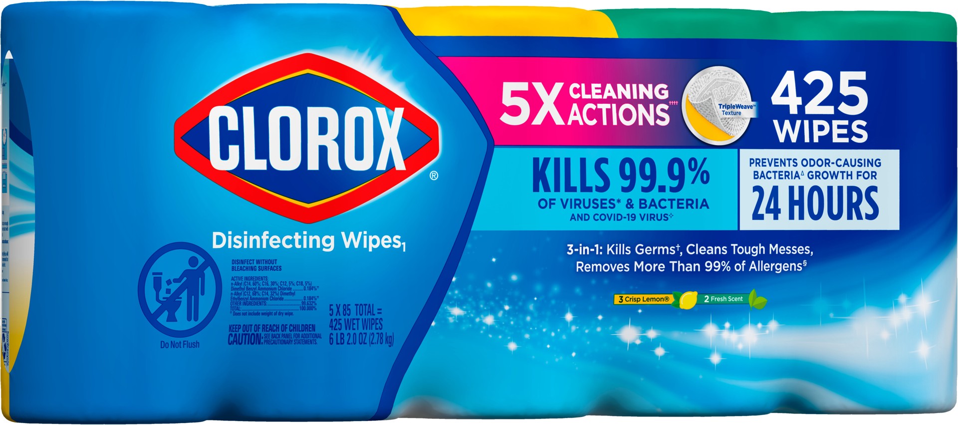 slide 3 of 5, Clorox Disinfecting Wipes, 425 ct