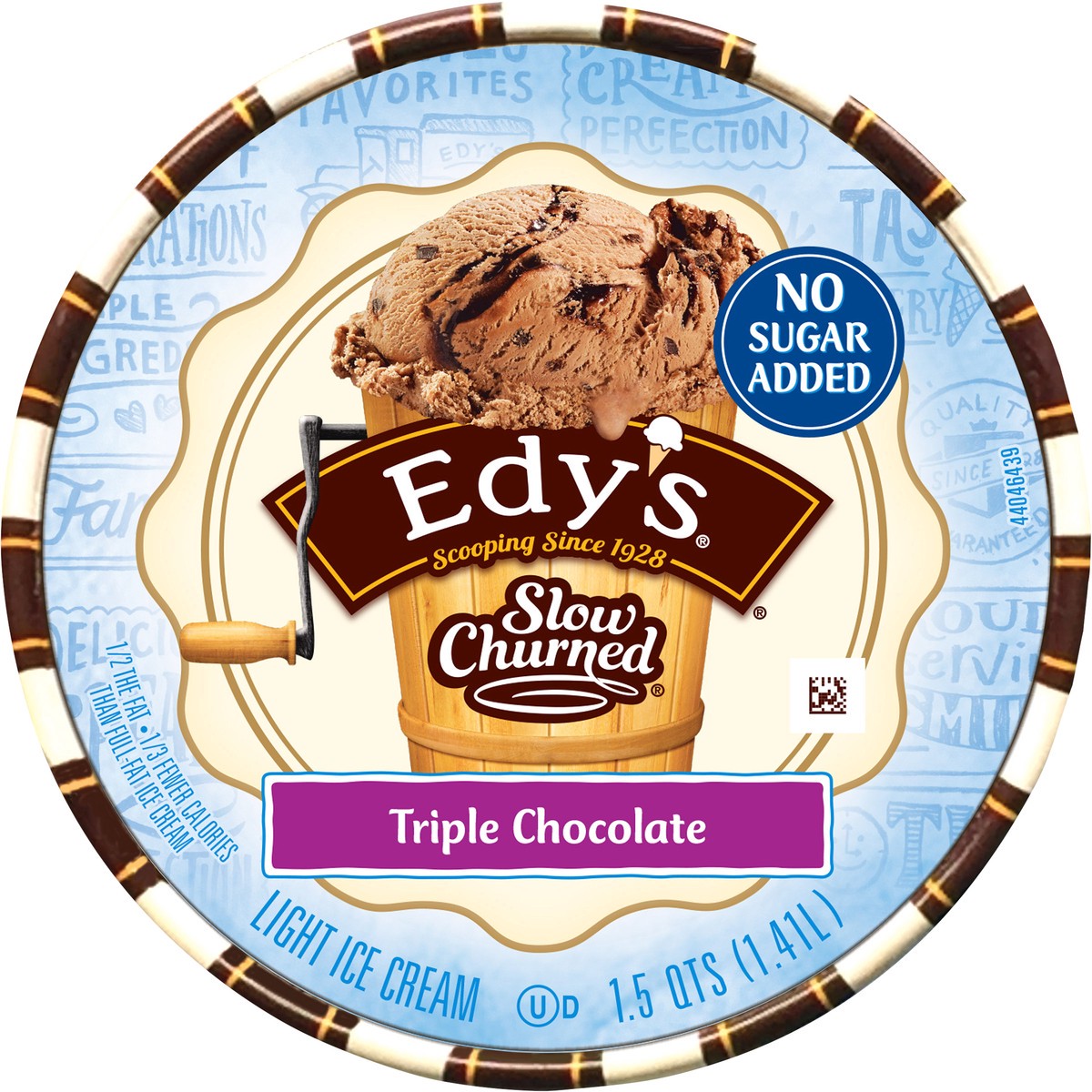 slide 7 of 7, EDY'S/DREYER'S SLOW CHURNED No Sugar Added Triple Chocolate Light Ice Cream, 1.5 qt