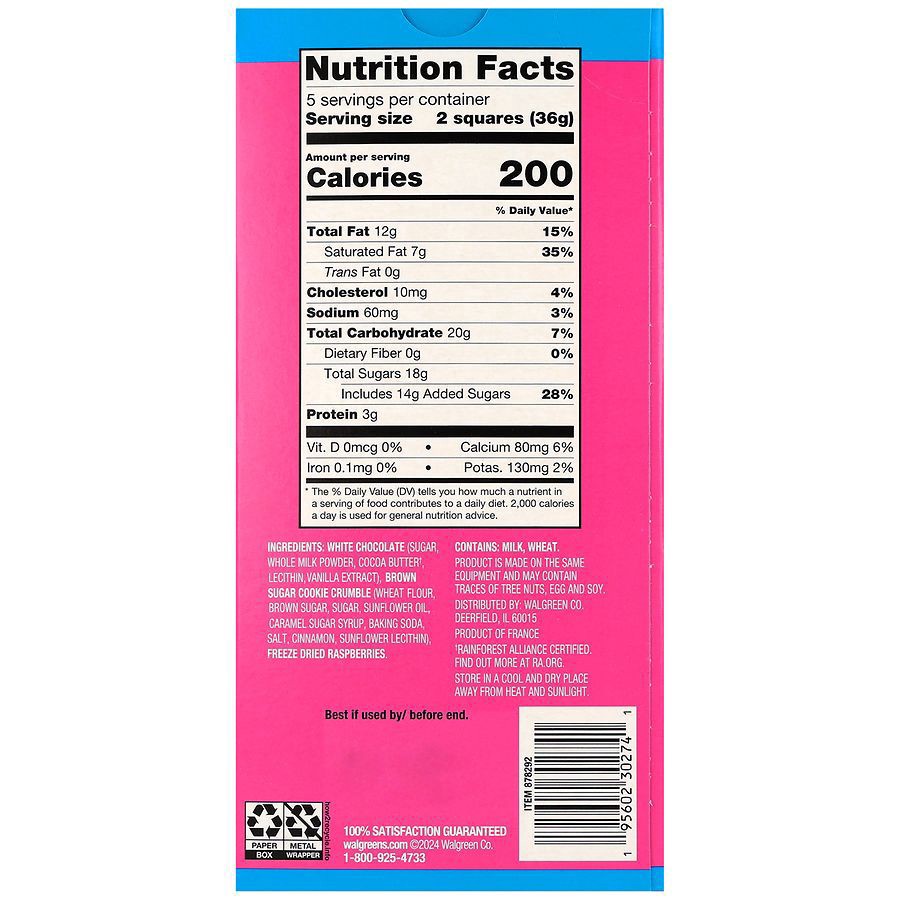 slide 5 of 5, Nice! White Chocolate Raspberry Bar, 6.35 oz