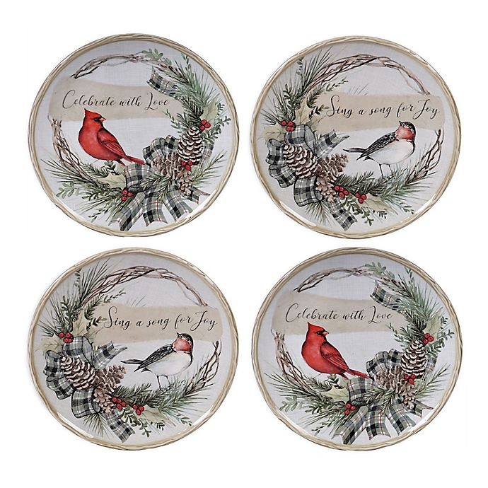 slide 1 of 1, Certified International Holly and Ivy Dessert Plates, 4 ct