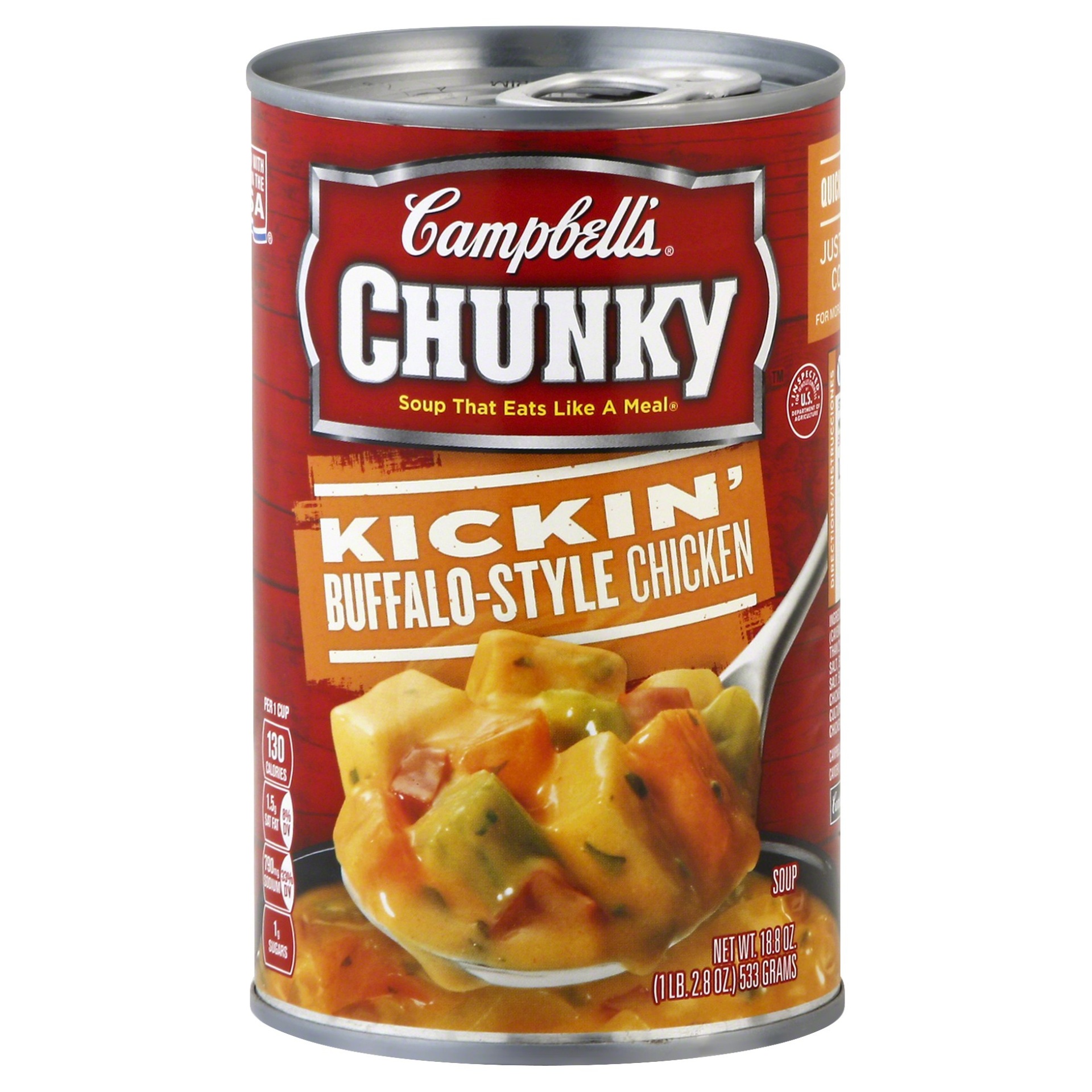 slide 1 of 4, Campbell's Chunky Kickin' Buffalo-style Chicken Soup, 18.8 oz