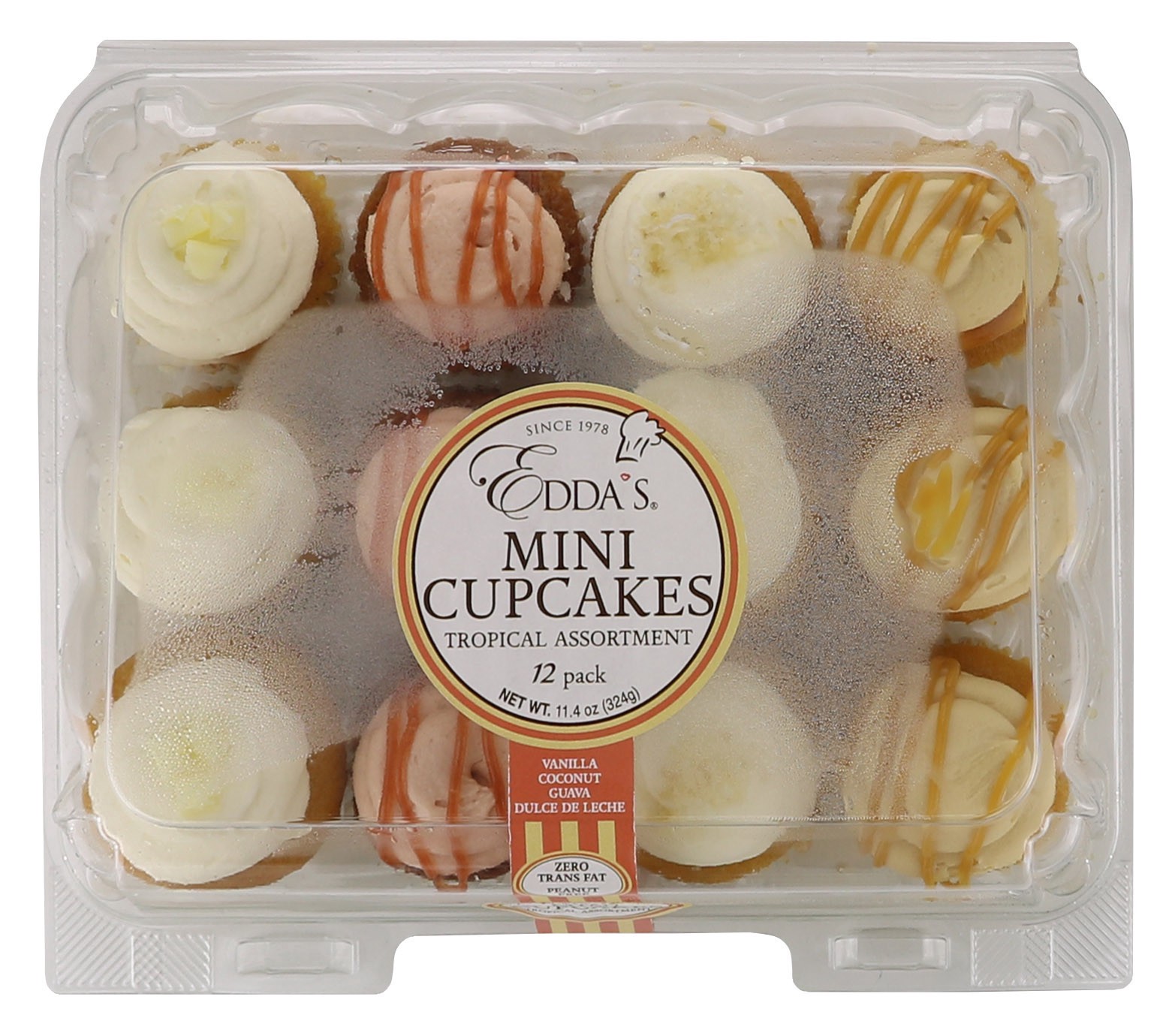 slide 1 of 1, Edda's Tropical Assrtd Mini Cupcakes, 10 oz