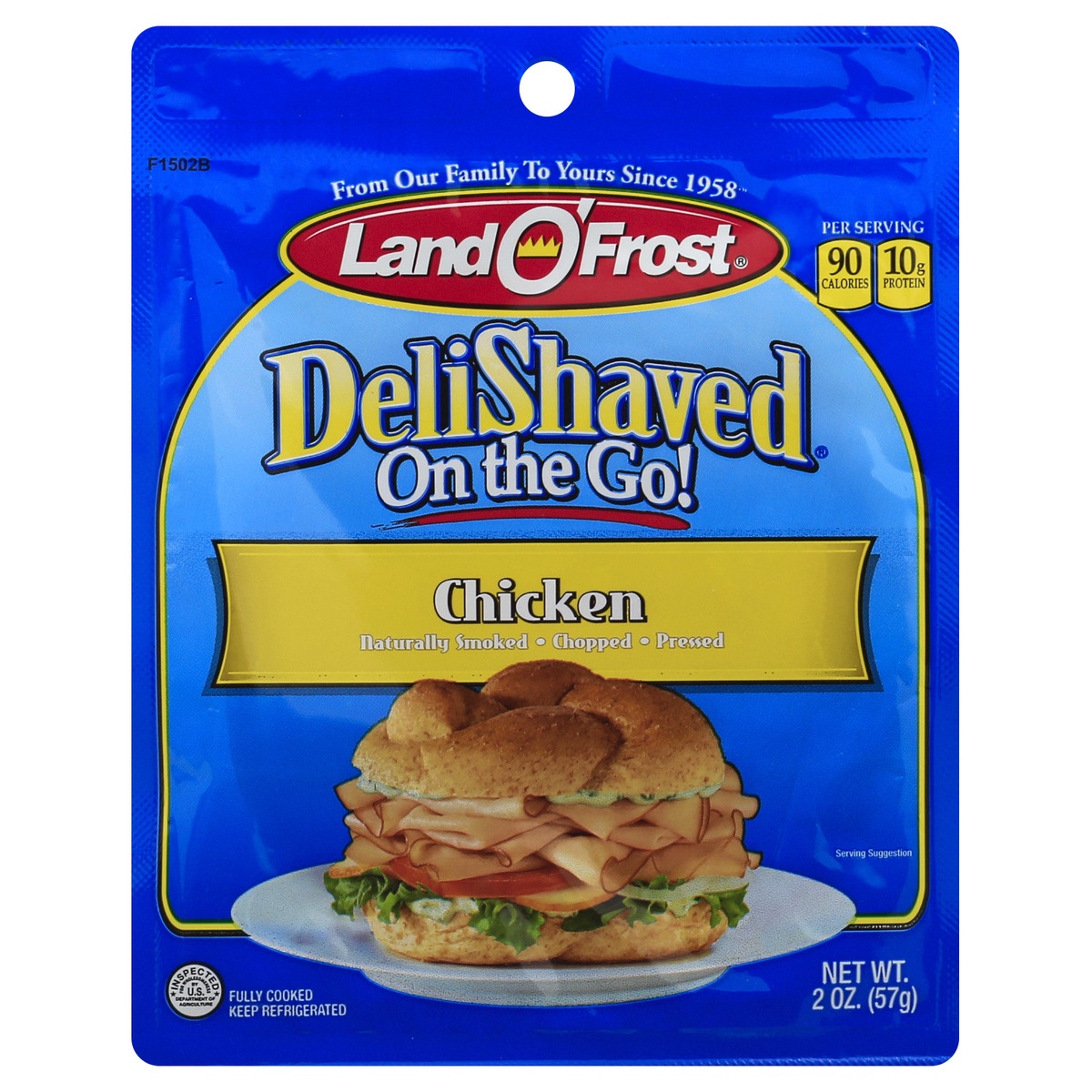 slide 1 of 6, Land O' Frost DeliShaved On The Go! Chicken, 2 oz