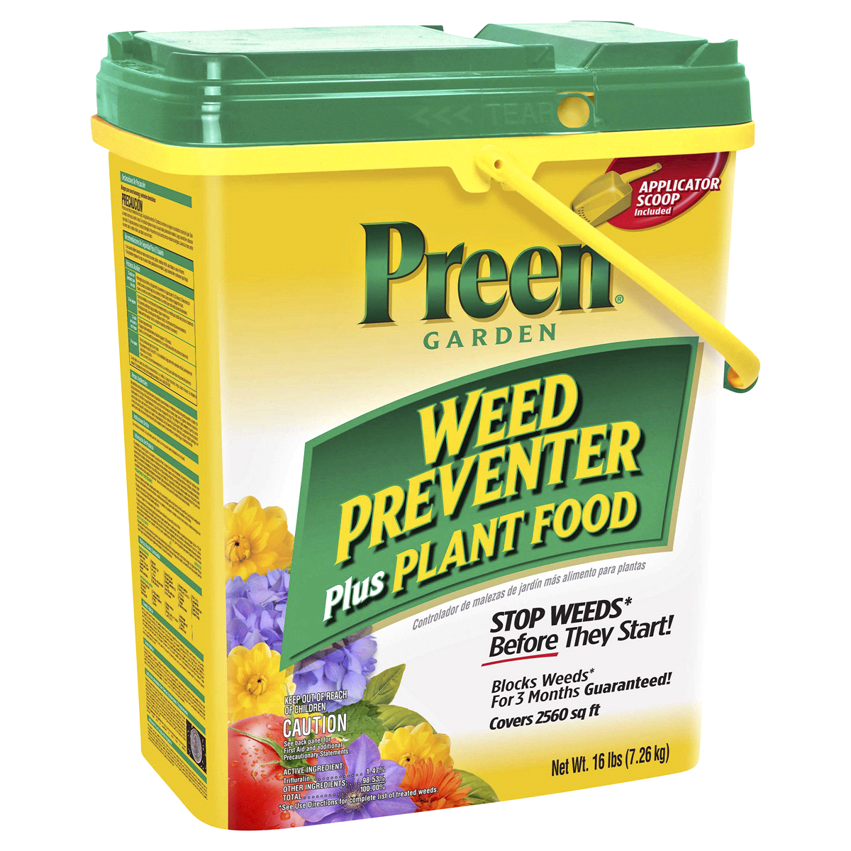 slide 1 of 5, Preen Garden Weed Preventer Plus Plant Food, 16 lb