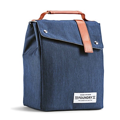 slide 1 of 1, Fit & Fresh Foundry Dyer Denim Wash Lunch Bag, 1 ct