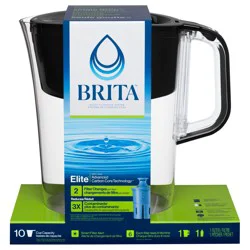 Brita™ Large 10 Cup Water Filter Pitcher with 1 Brita™ Elite™ Filter, Made Without BPA, Tahoe, Black