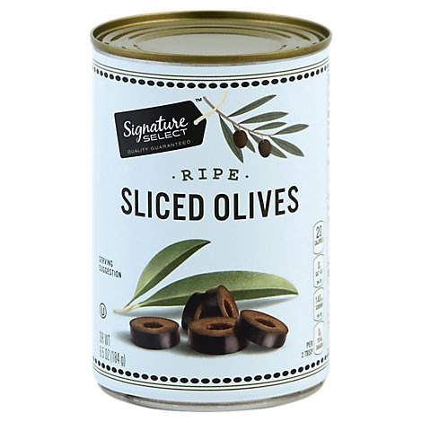 slide 1 of 1, Signature Select Olives Sliced Ripe, 6.5 oz