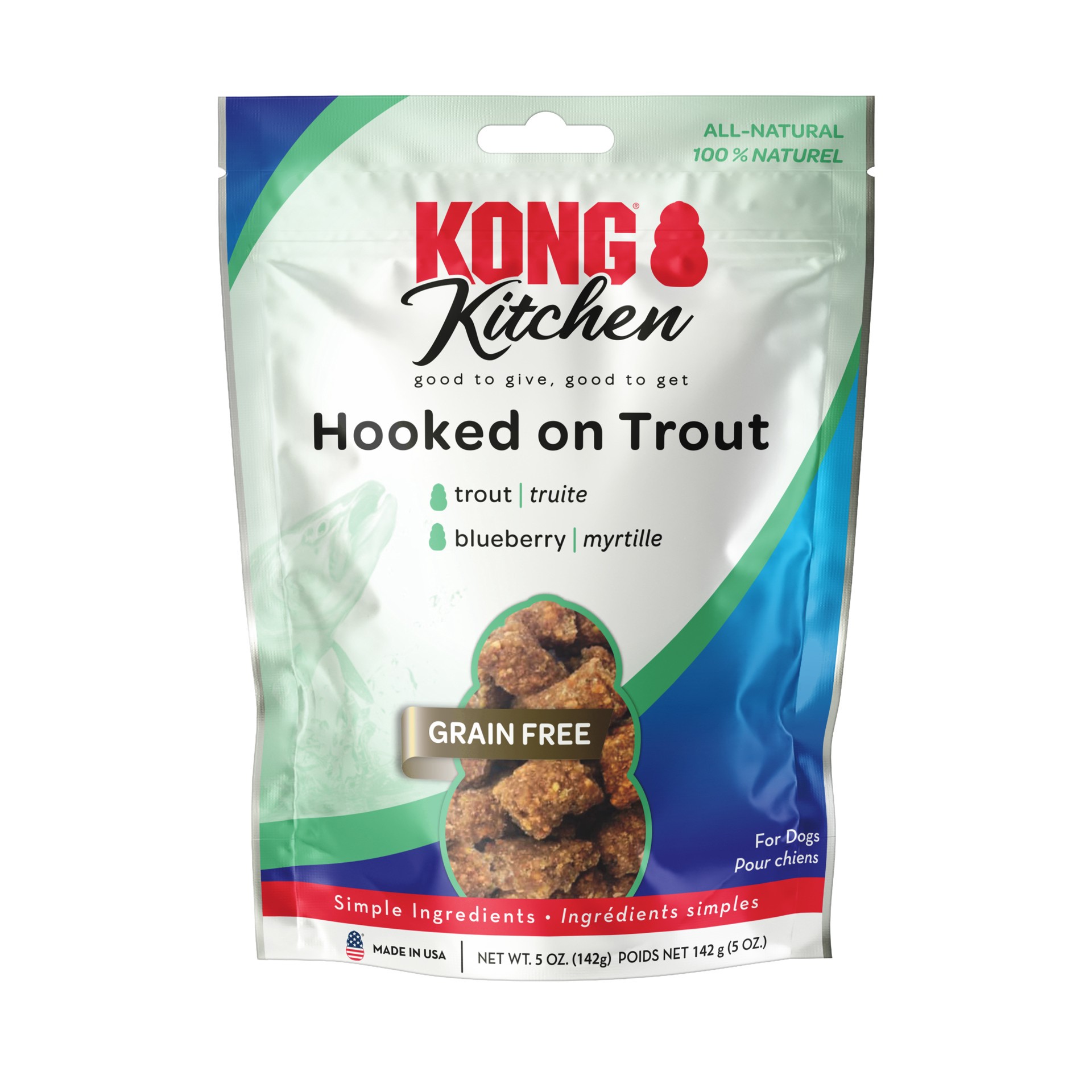 slide 1 of 1, KONG Kitchen Grain Free Hooked on Trout 5 oz, 5.4 oz