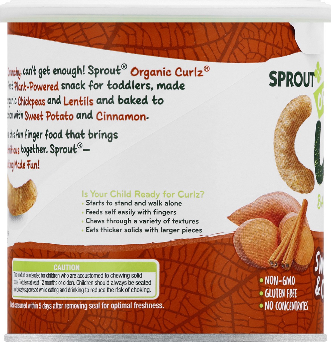 slide 2 of 13, Sprout Curlz Organic Sweet Potato & Cinnamon Baked Toddler Snacks 1.48 oz, 1.48 oz